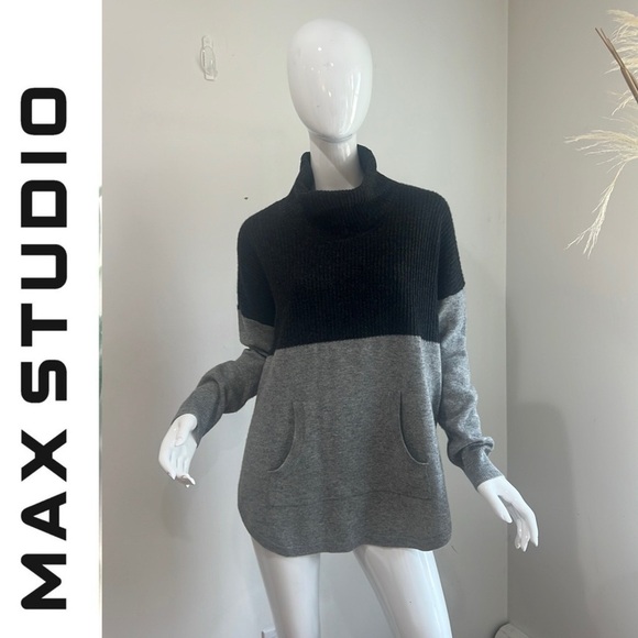 Max Studio 2 Ply Cashmere Oversized Cowl Neck Sweater - Picture 1 of 8